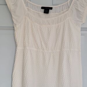 Calvin Klein Jeans Cream Textured Scoop-Neck Tunic